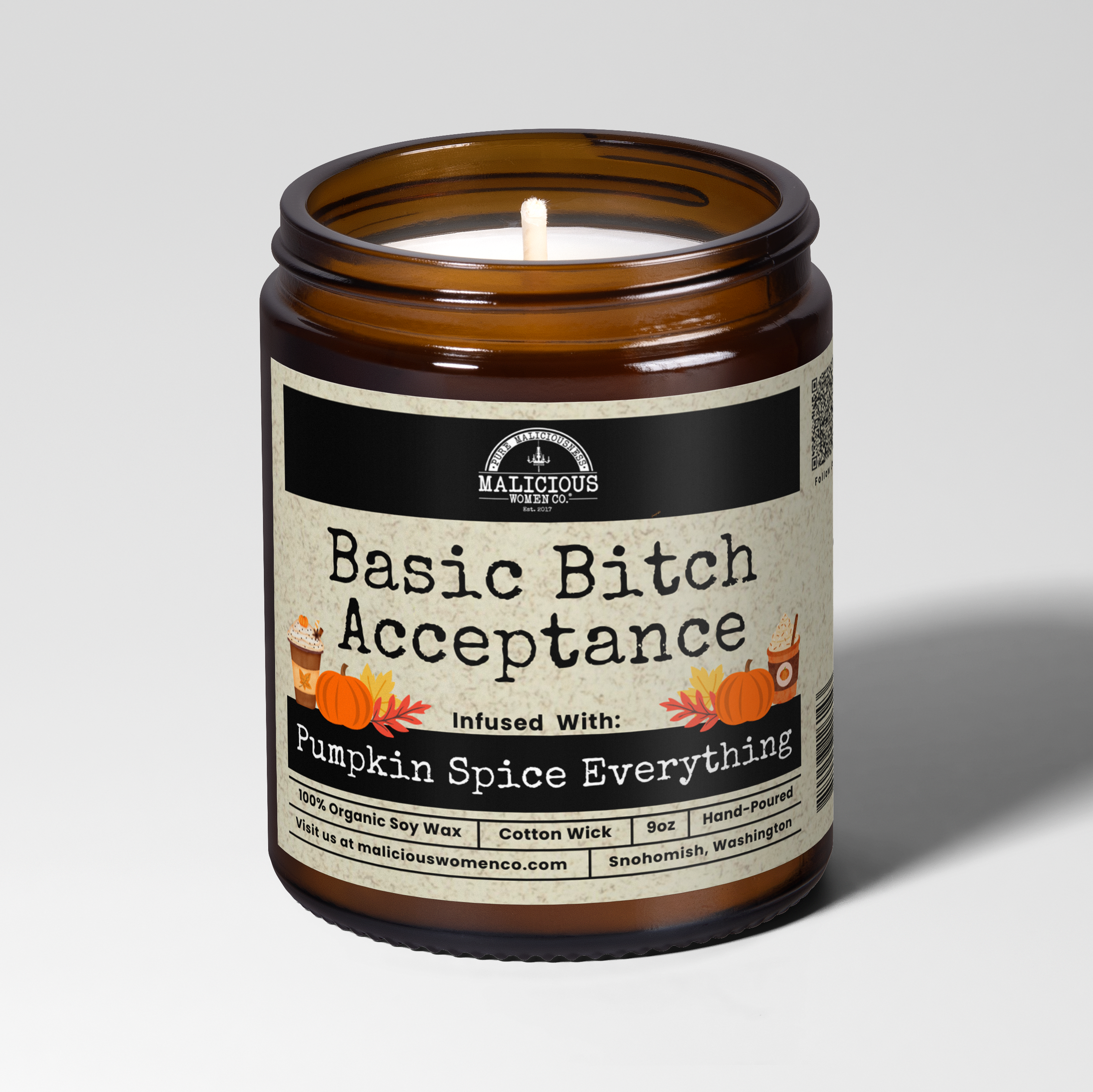 Basic Bitch Acceptance 9oz Holiday Candle Malicious Women Co